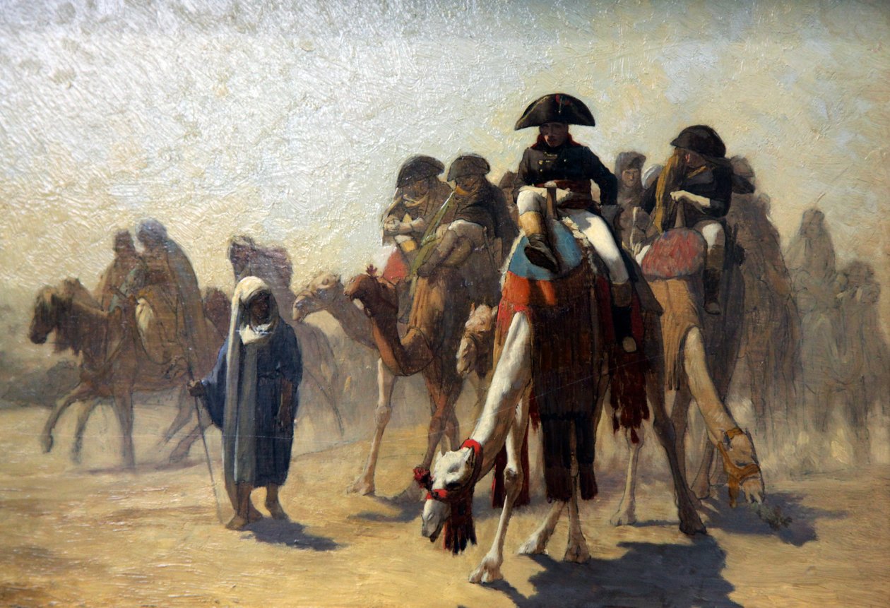 „Bonaparte tábornok katonai vezérkarával Egyiptomban”, 1863 alkotó: Jean Leon Gerome