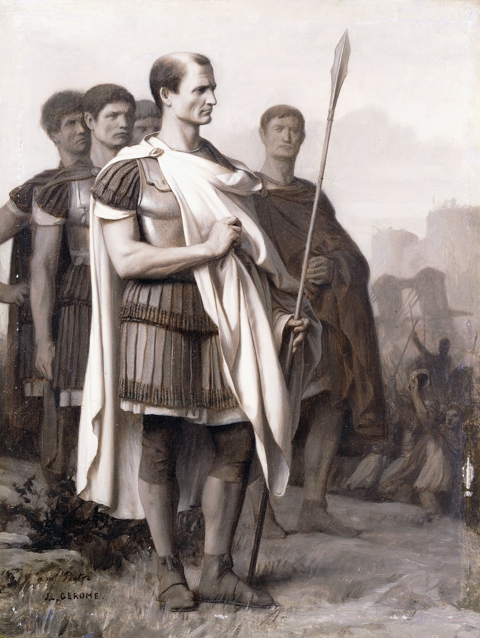 Julius Caesar és munkatársai, alkotó: Jean Leon Gerome