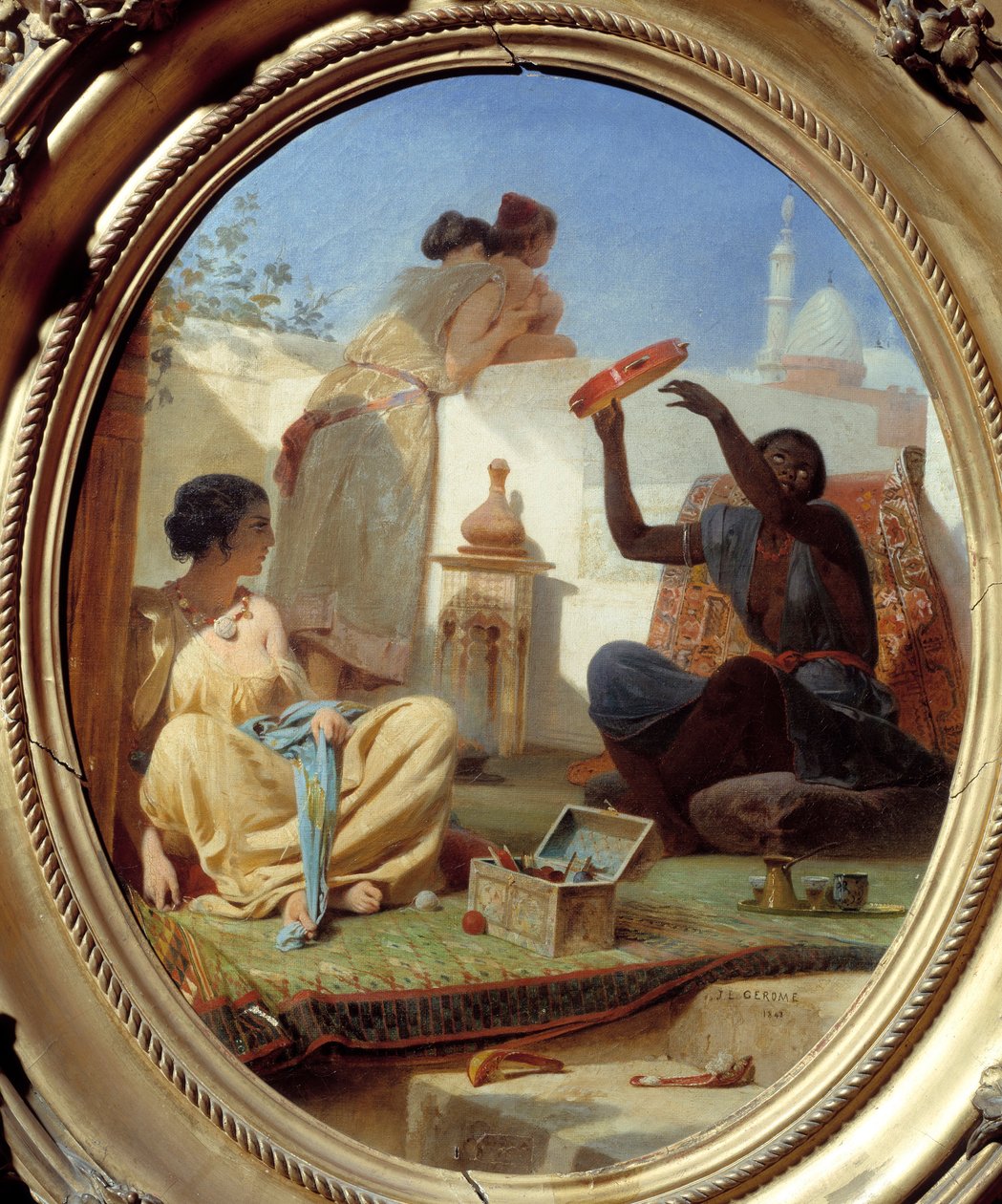 A teraszon. Jean Leon Gerome (1824-1904) festménye alkotó: Jean Leon Gerome
