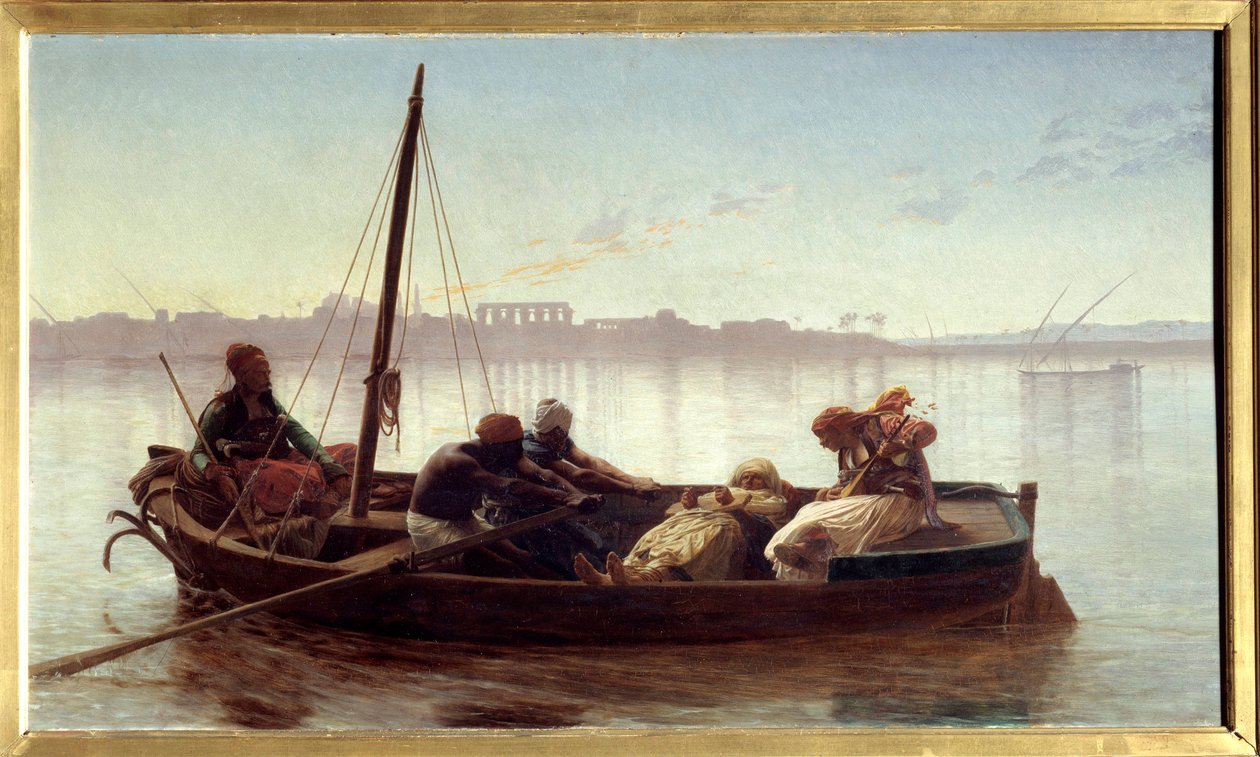 Fogoly Egy foglyot egyiptomi tengerészek szállítanak hajón a Níluson. Jean Leon Gerome (1824-1904) festménye 1861 V. 0,45x0,78 m Nantes, Musee des Beaux Arts alkotó: Jean Leon Gerome