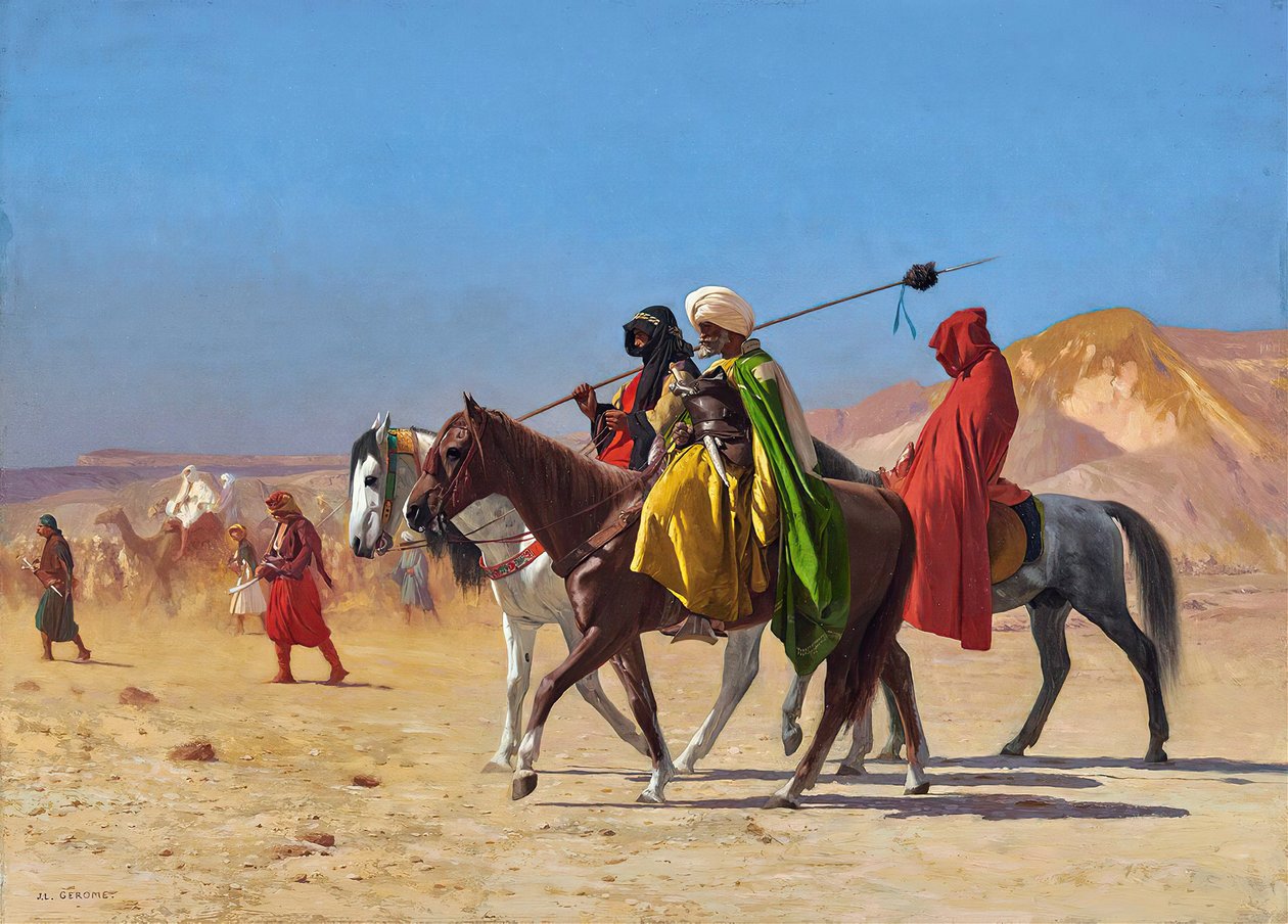 Lovasok átkelés a sivatagon alkotó: Jean Leon Gerome