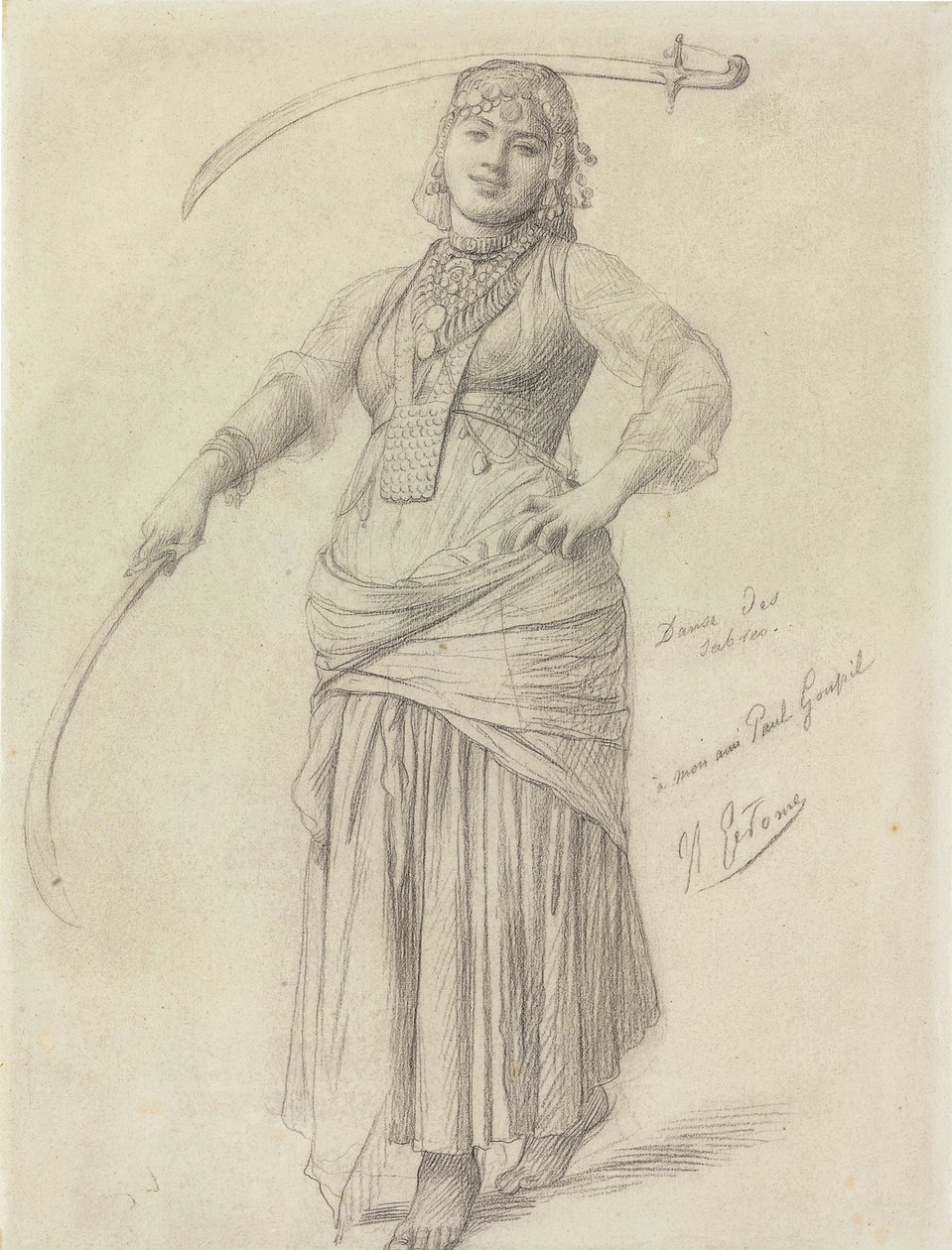 Kardtánc (ceruza papíron) alkotó: Jean Leon Gerome