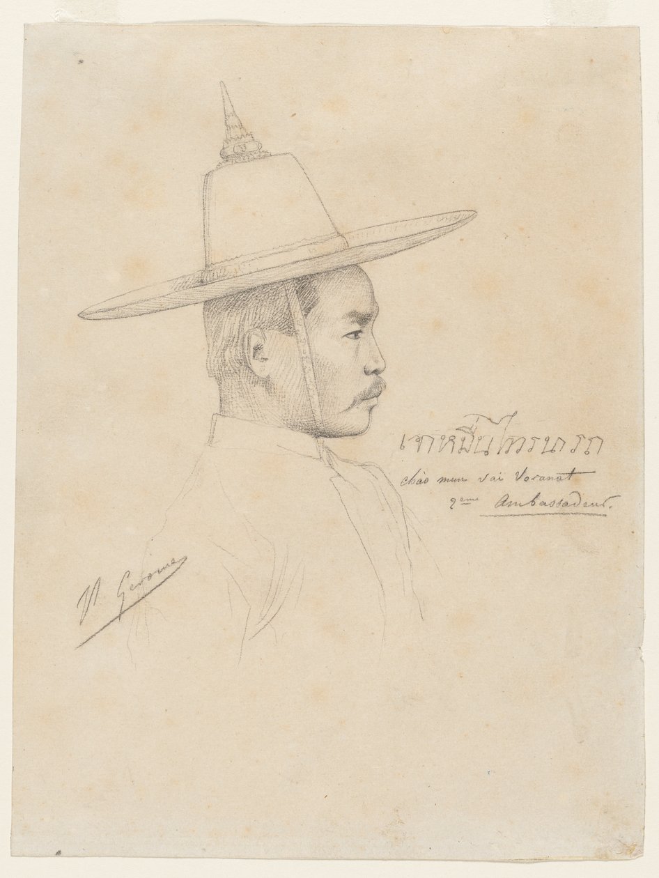 Tanulmány a sziámi nagykövetek fogadásához Fontainebleau-ban, 1861-1864. alkotó: Jean Leon Gerome