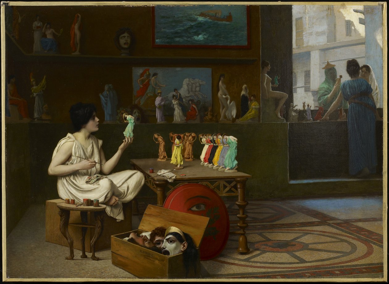 Az antik kerámiafestő: A szobrászat életet lehel a festészetbe, 1893 alkotó: Jean Leon Gerome