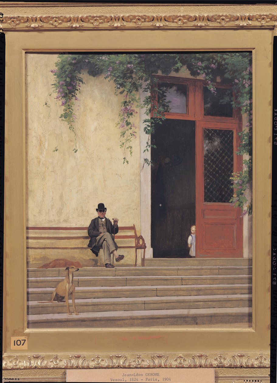 A művész apja és fia háza küszöbén, 1866-67 alkotó: Jean Leon Gerome