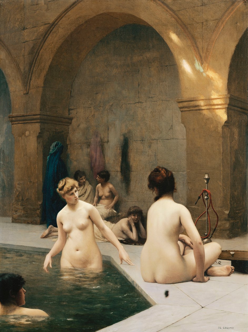 A fürdőzők; Baigneuszok, 1889 körül alkotó: Jean Leon Gerome