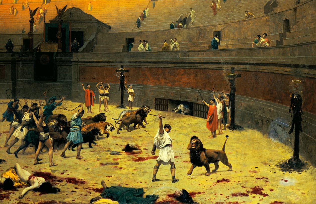 A visszavonuló oroszlánok, 1902 alkotó: Jean Leon Gerome