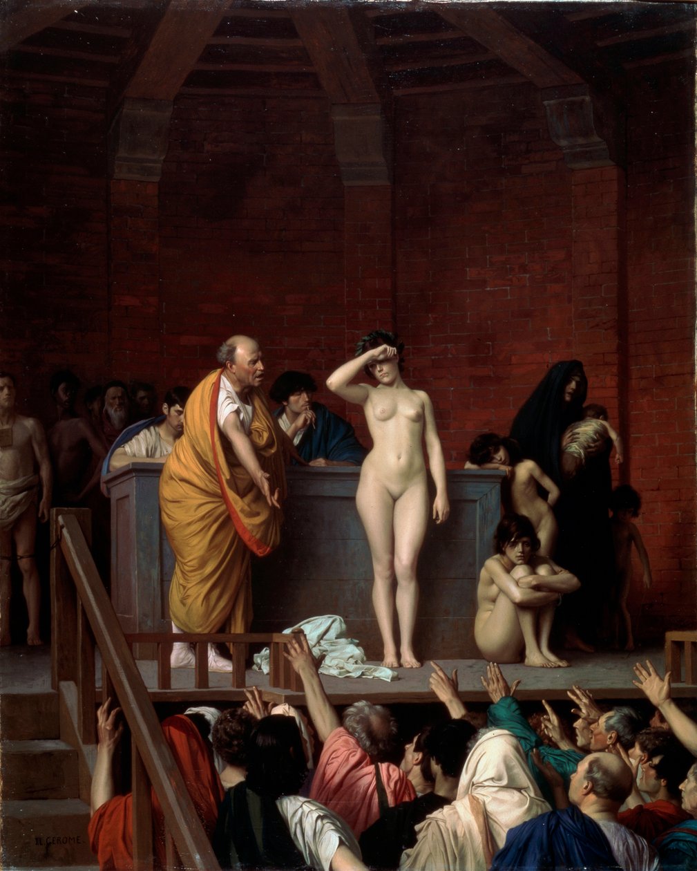 A rabszolgapiac Rómában, c1883-c1884 alkotó: Jean Leon Gerome