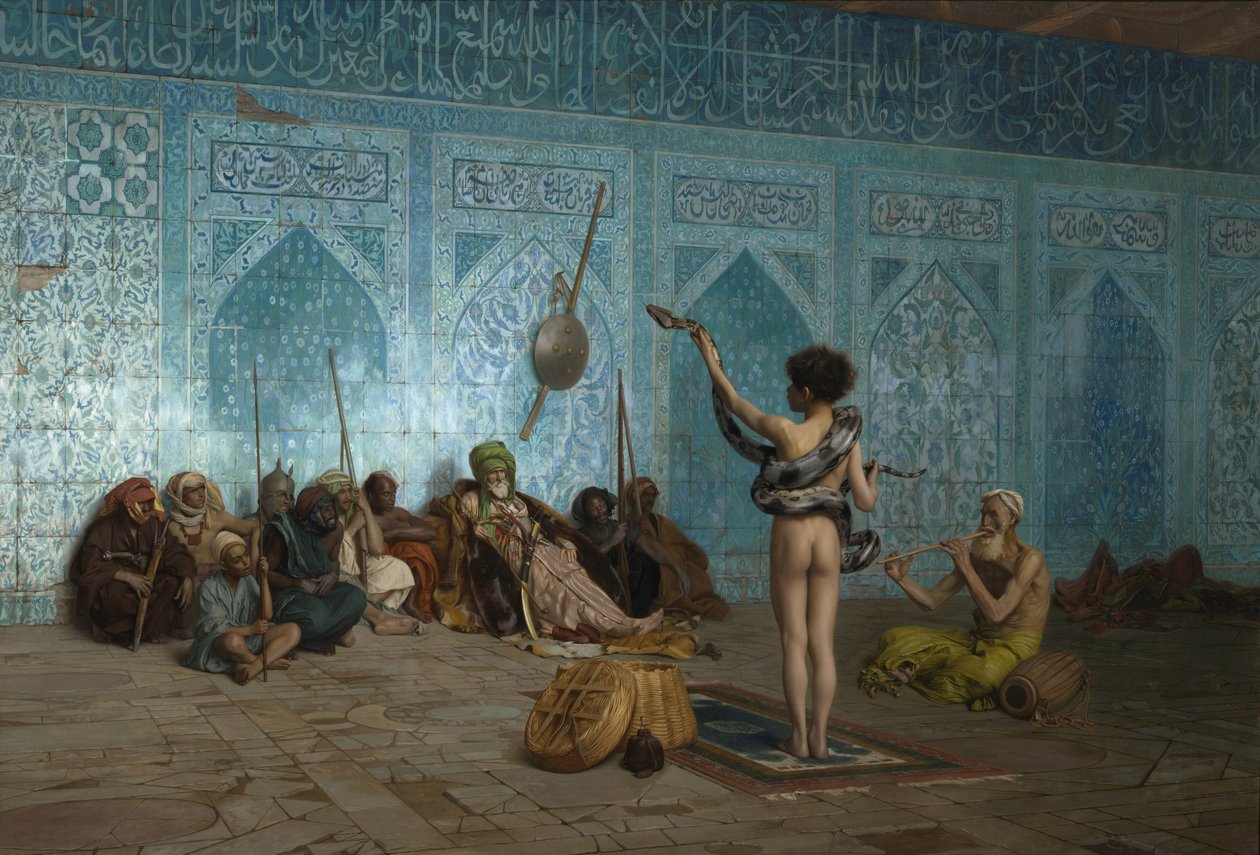 A kígyóbűvölő, 1879 körül alkotó: Jean Leon Gerome