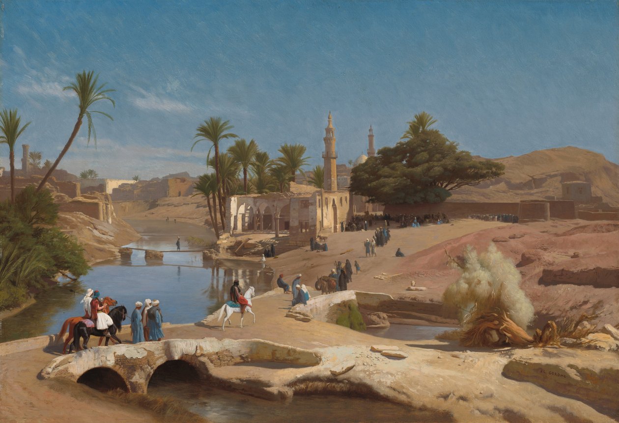 Kilátás Medinet El-Fayoum, c. 18681870. alkotó: Jean Leon Gerome