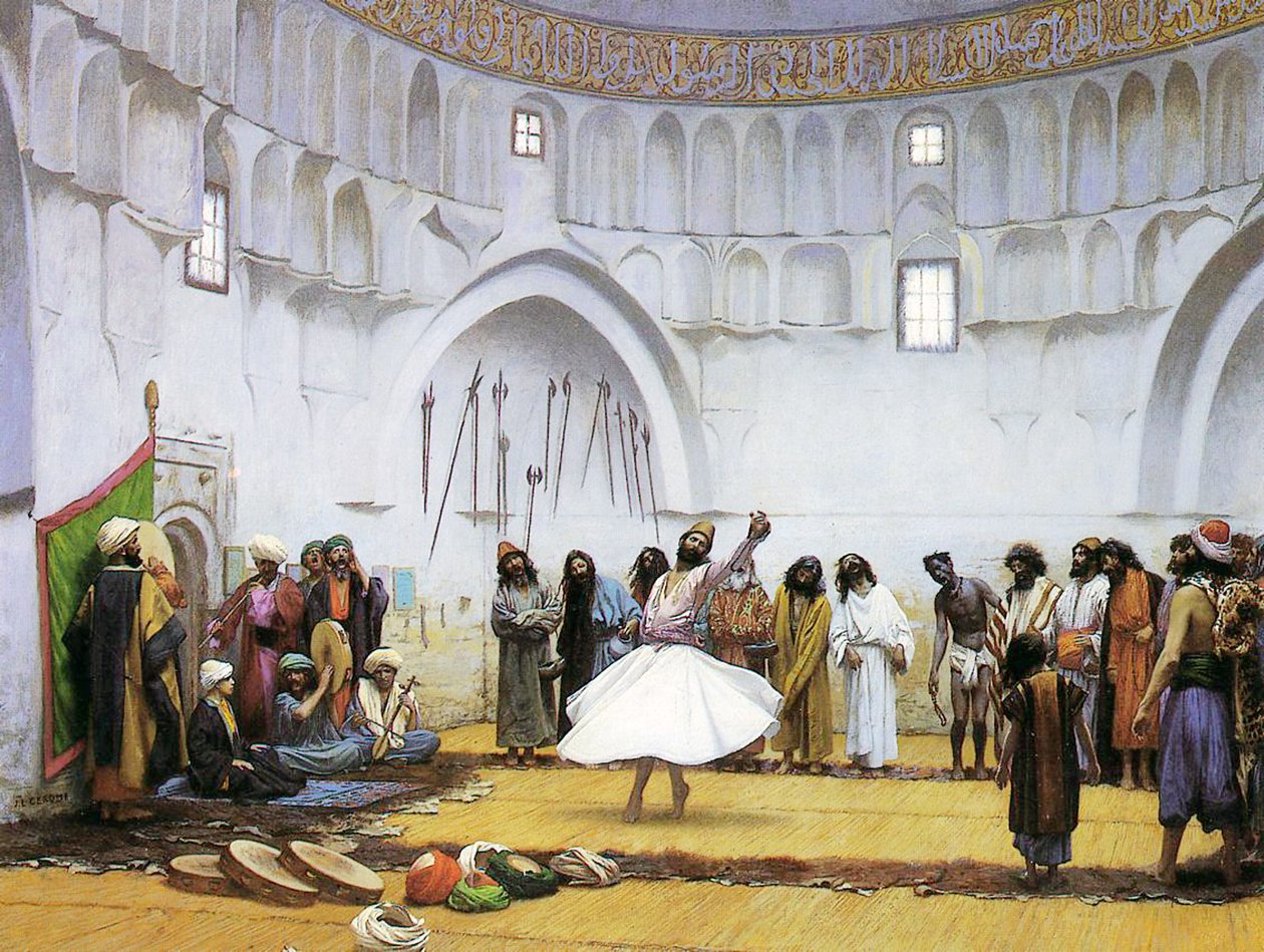 Örvénylő dervisek, 1895 körül (olaj, vászon) alkotó: Jean Leon Gerome