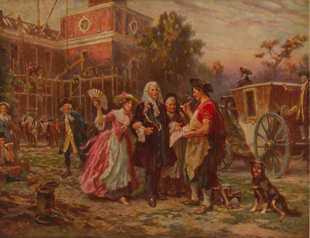 A szabadság bölcsőjének építése, 1930 körül alkotó: Jean Leon Gerome Ferris