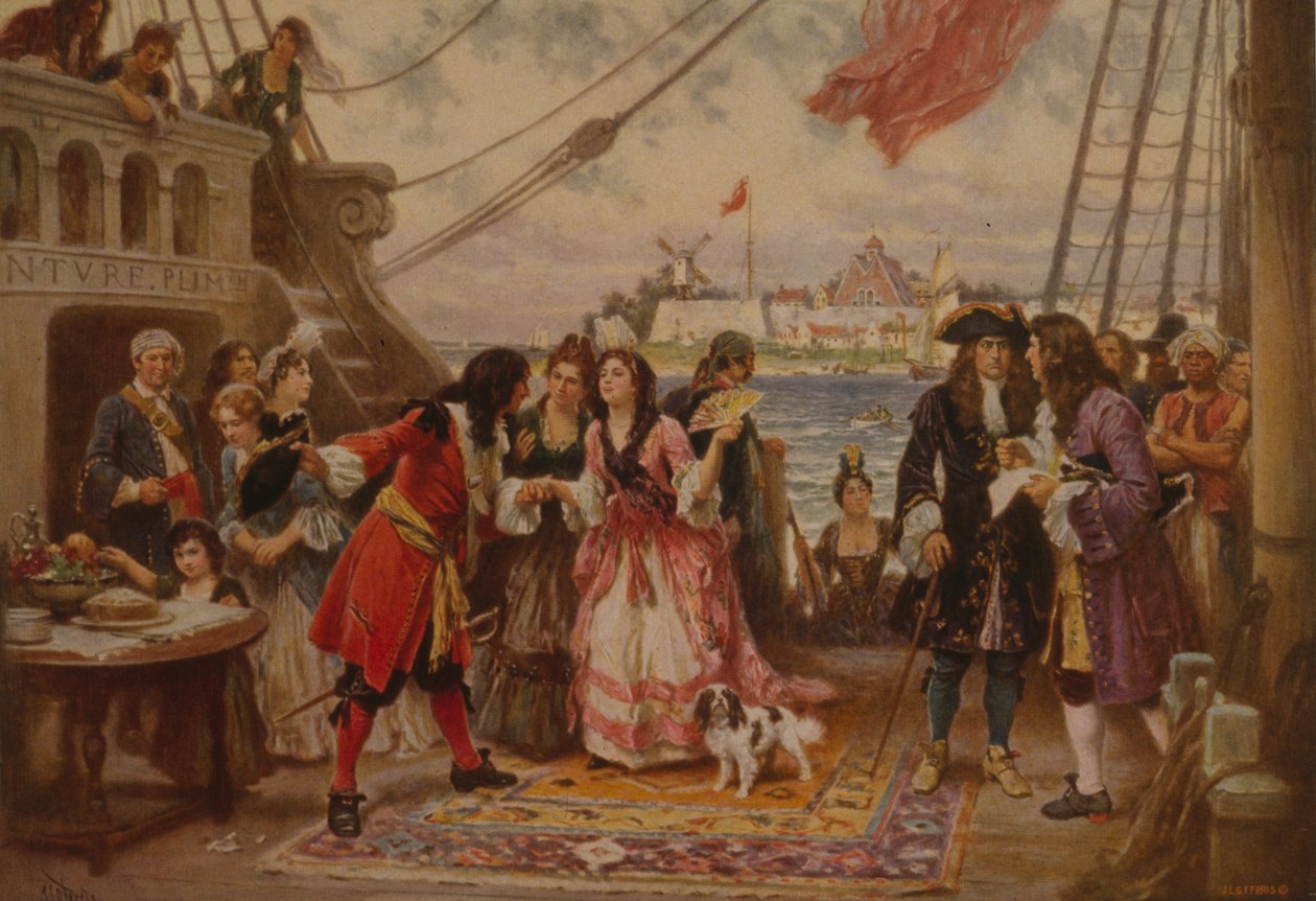 Kidd kapitány New York-i kikötőben, 1930 körül alkotó: Jean Leon Gerome Ferris