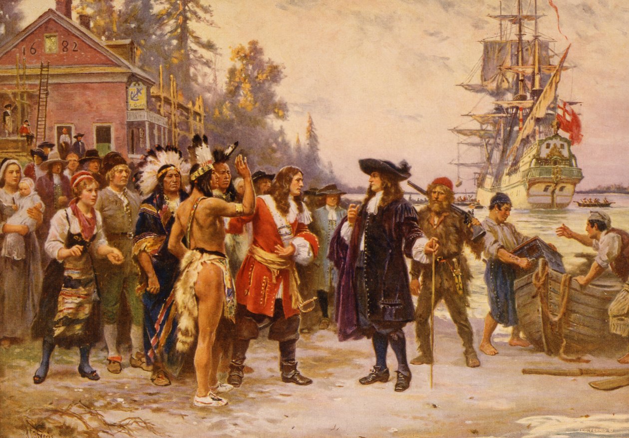 William Penn partraszállása, 1930 körül alkotó: Jean Leon Gerome Ferris