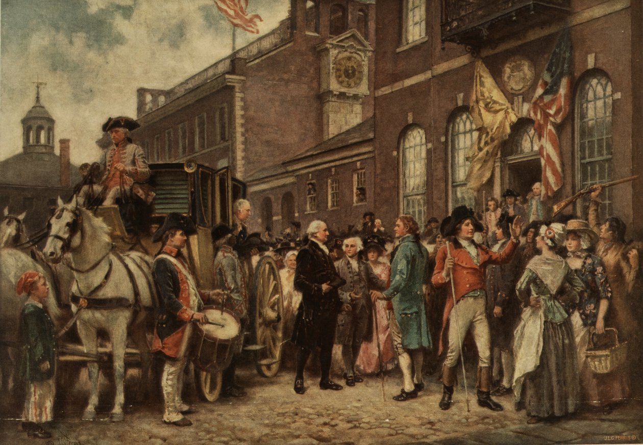 Washington beiktatása Philadelphiában, 1930 körül alkotó: Jean Leon Gerome Ferris