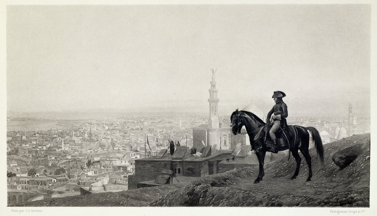 Bonaparte tábornok Kairóban, Jean-Leon Gerome műveinek gyűjteményéből 100 fotogravírban, 1881 (fotogravír) alkotó: Jean Leon after Gerome