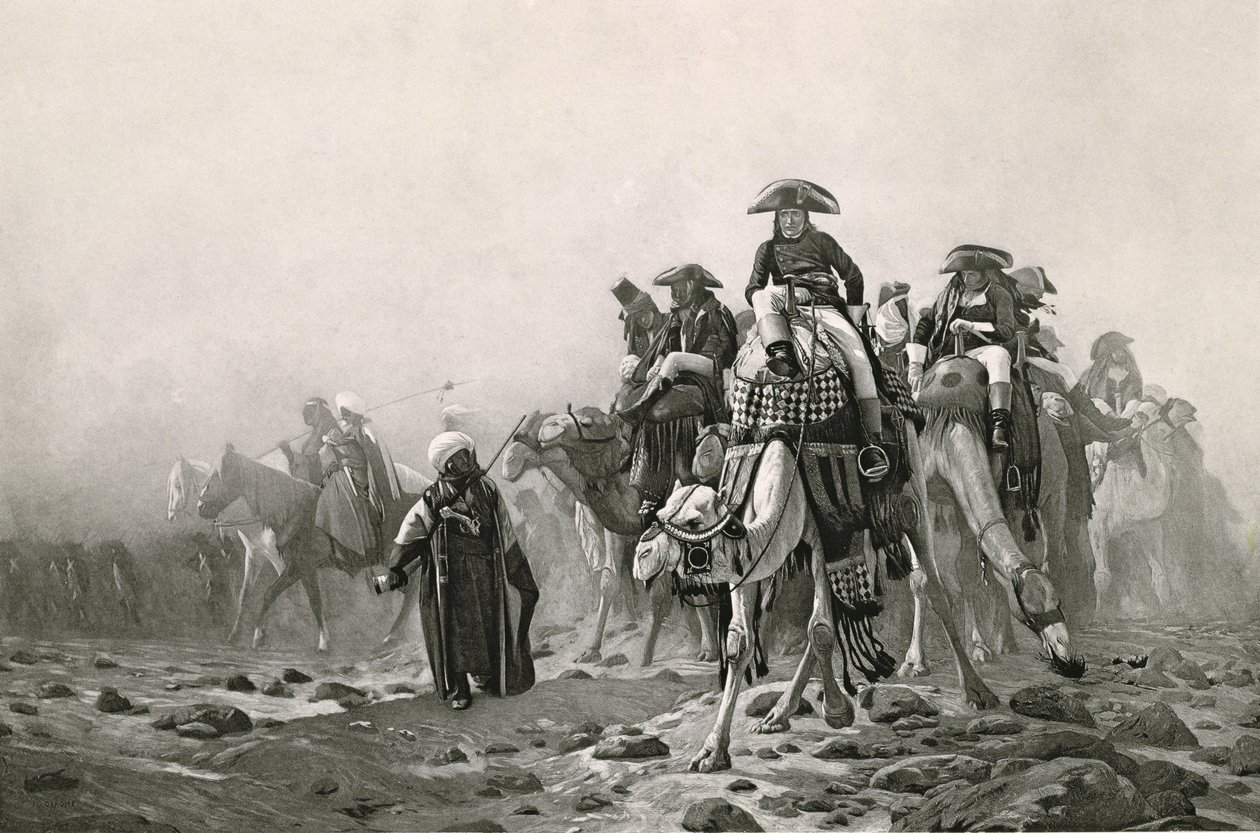 Bonaparte tábornok Egyiptomban, Jean-Leon Gerome műveinek gyűjteményéből: 100 fotogravír, 1881 (fotogravírozás) (lásd még: 183490) alkotó: Jean Leon after Gerome