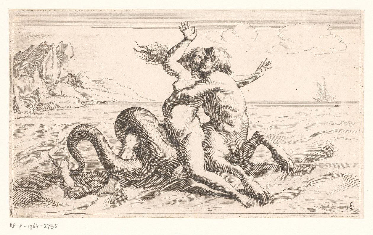 Triton elrabol egy nőt alkotó: Jean Lepautre (attributed to)