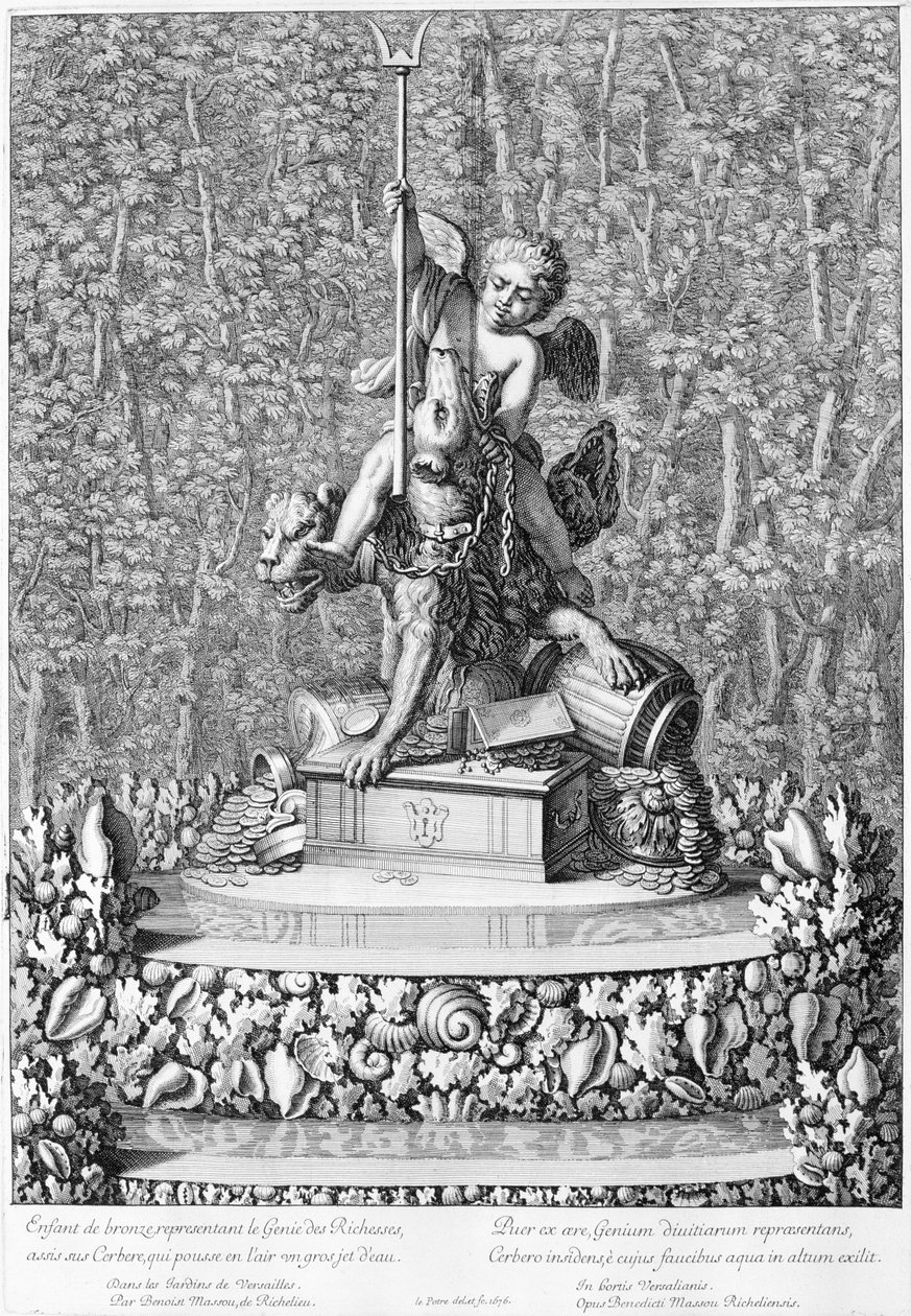 Szökőkút a gazdagság géniuszával, Versailles, 1676 alkotó: Jean Lepautre
