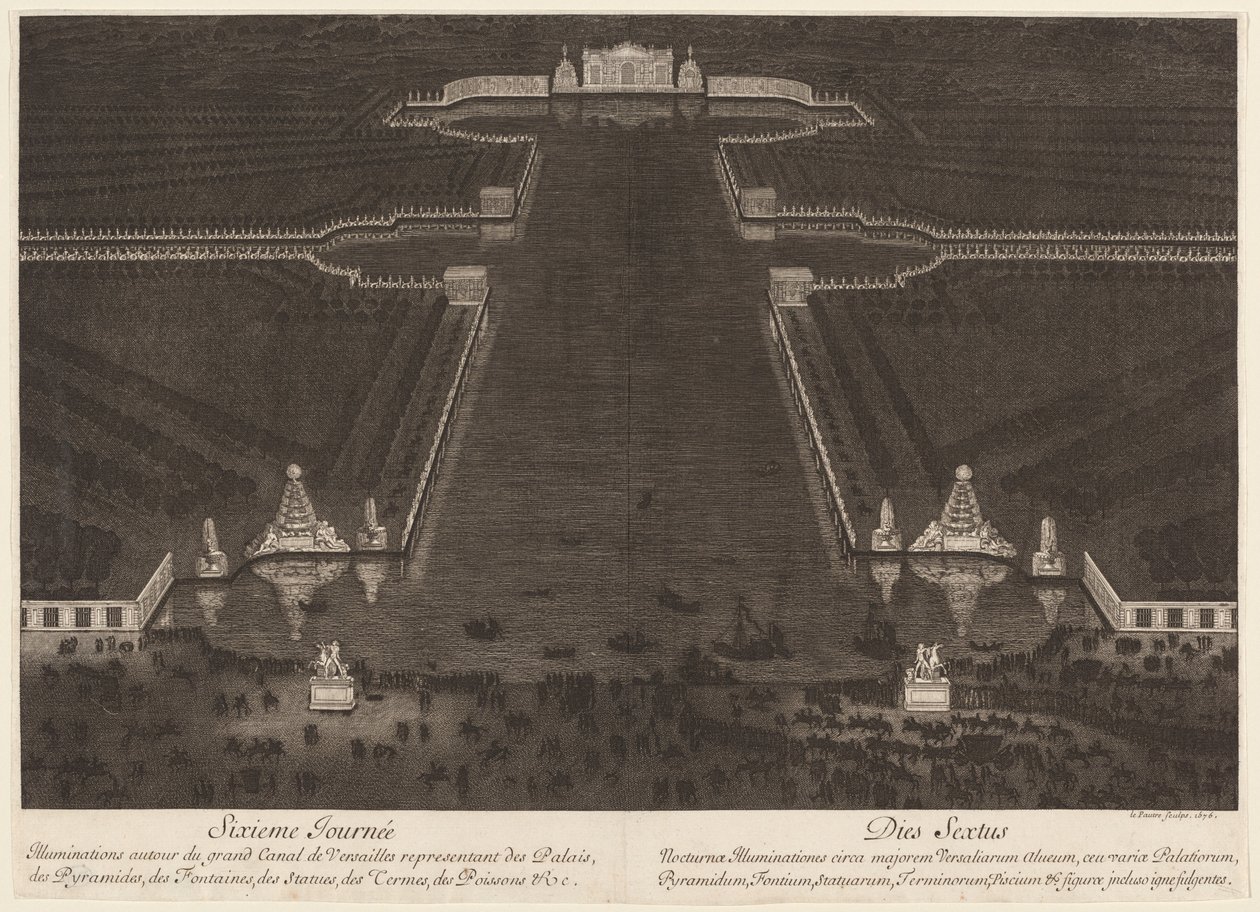 Világítások a Versailles-i Grand Canal körül alkotó: Jean Lepautre
