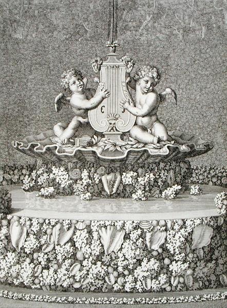 Két Cupido kezében egy líra, egy szökőkút Versailles-ban alkotó: Jean Lepautre