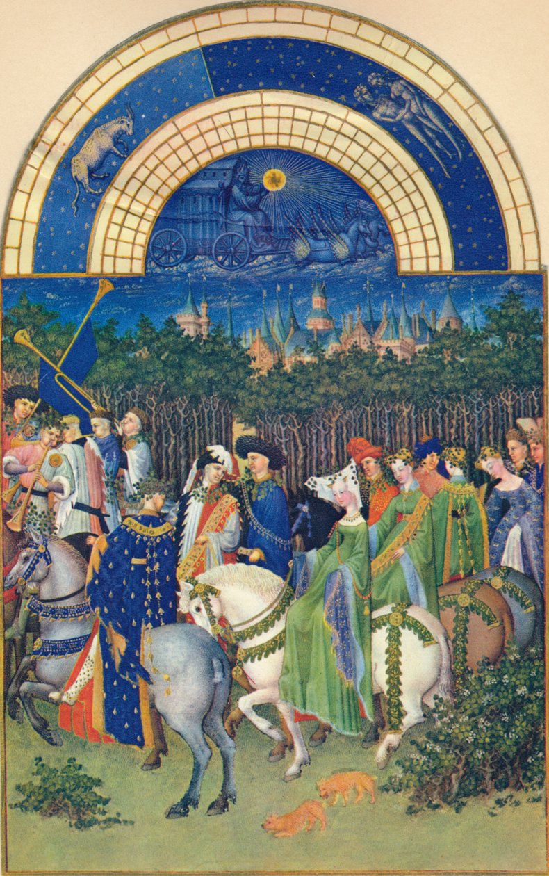 Május - Riom városa, 15. század, 1939. alkotó: Jean Limbourg