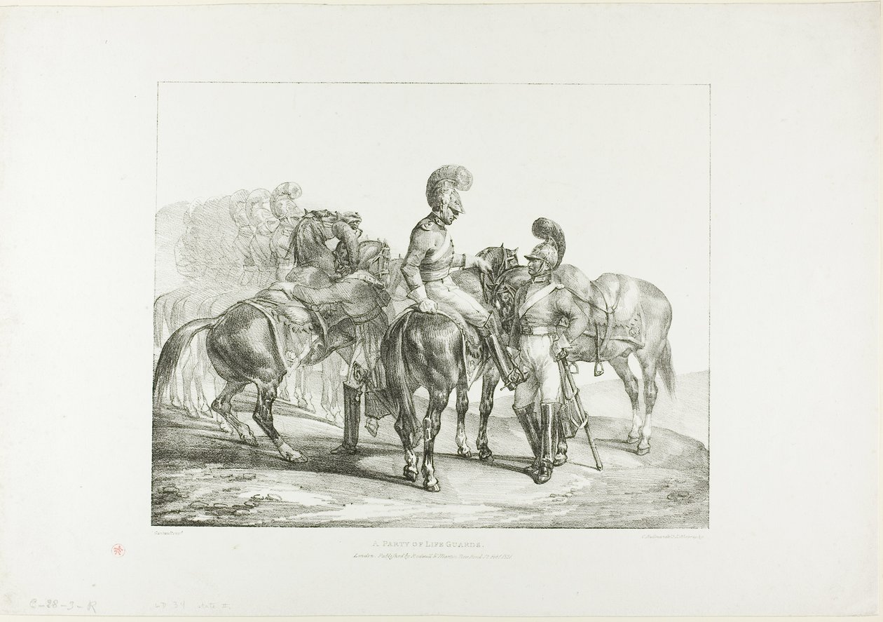 Egy csapat életmentő, 5. tábla az Életből rajzolt különböző témákból, kőre rajzolt életből alkotó: Jean Louis André Théodore Géricault