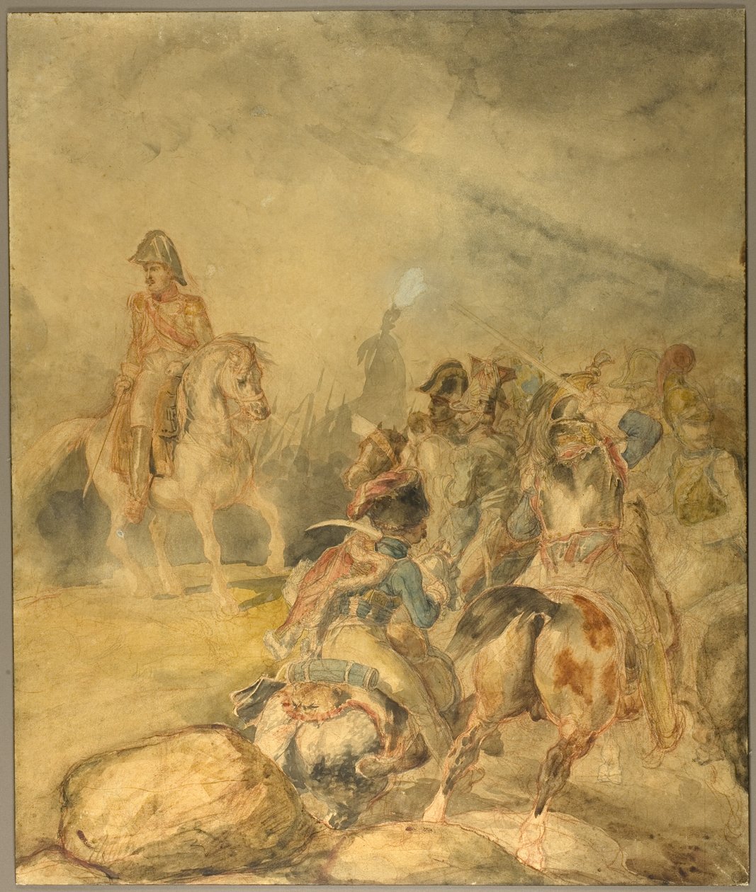 Az Első Birodalom tábornoka parancsot ad lovasságának a támadásra alkotó: Jean Louis André Théodore Géricault