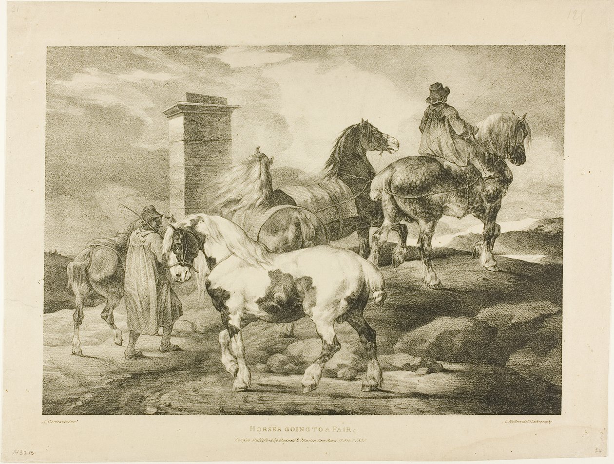 Lovak mennek a vásárba, 3. lemez a Különböző témákból, az életből rajzolva, kőre vetítve alkotó: Jean Louis André Théodore Géricault