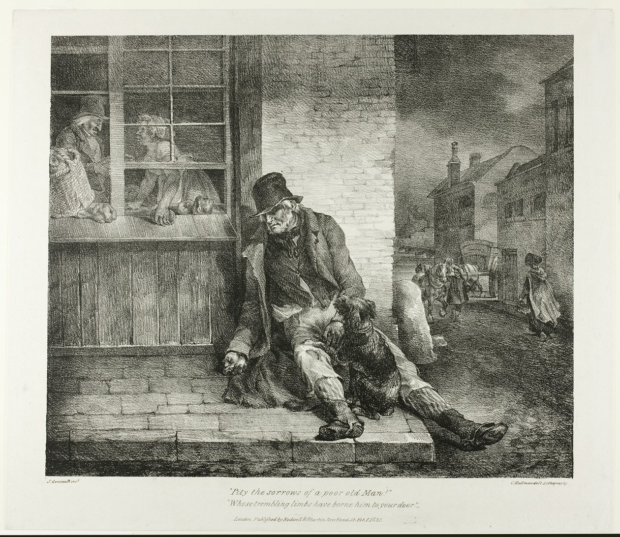 Sajnálom egy szegény öregember bánatát!... 2. lemez Különböző témákból, az életből kőre rajzolva alkotó: Jean Louis André Théodore Géricault
