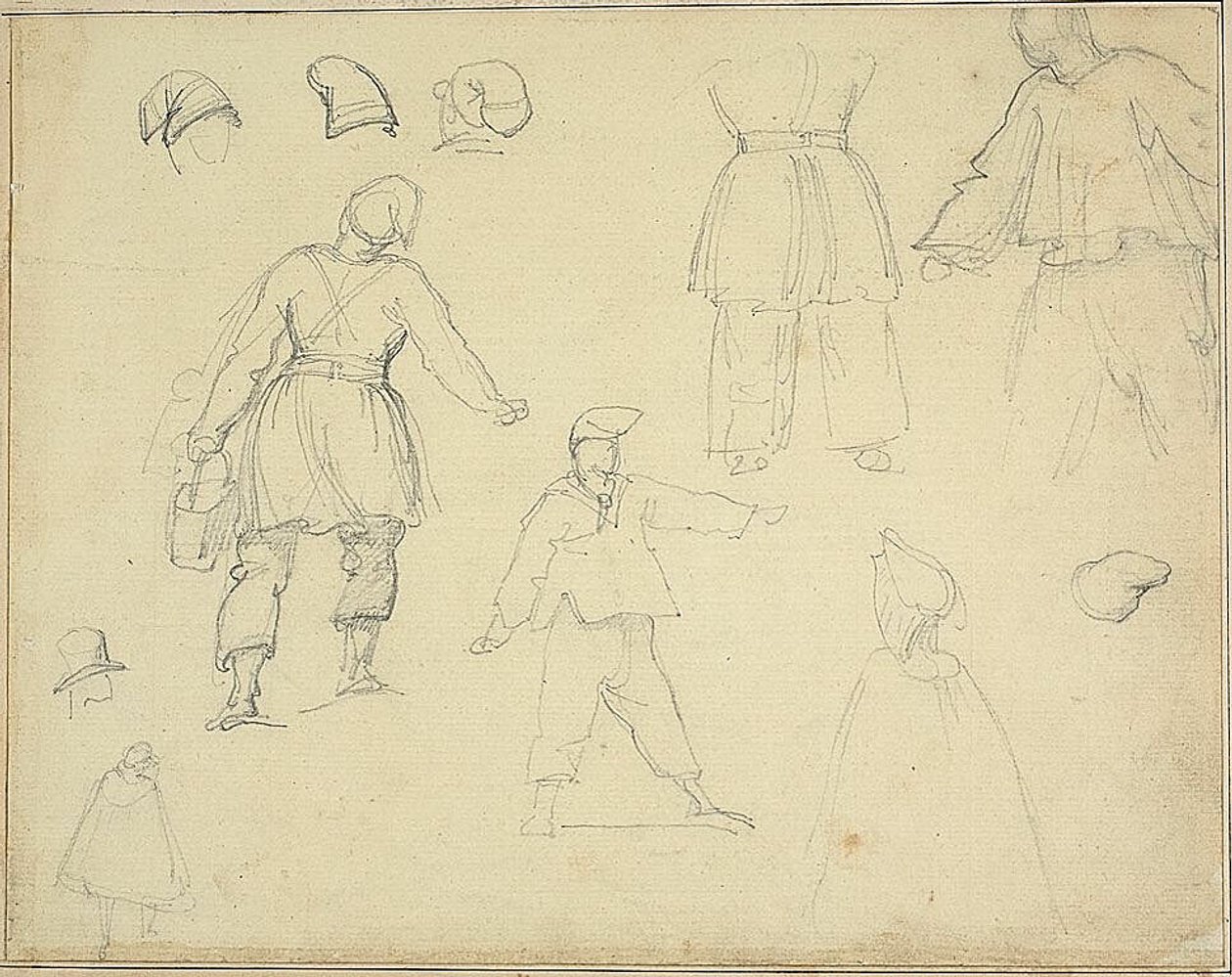 Vázlatok: Vödröt cipelő istállófiú alkotó: Jean Louis André Théodore Géricault