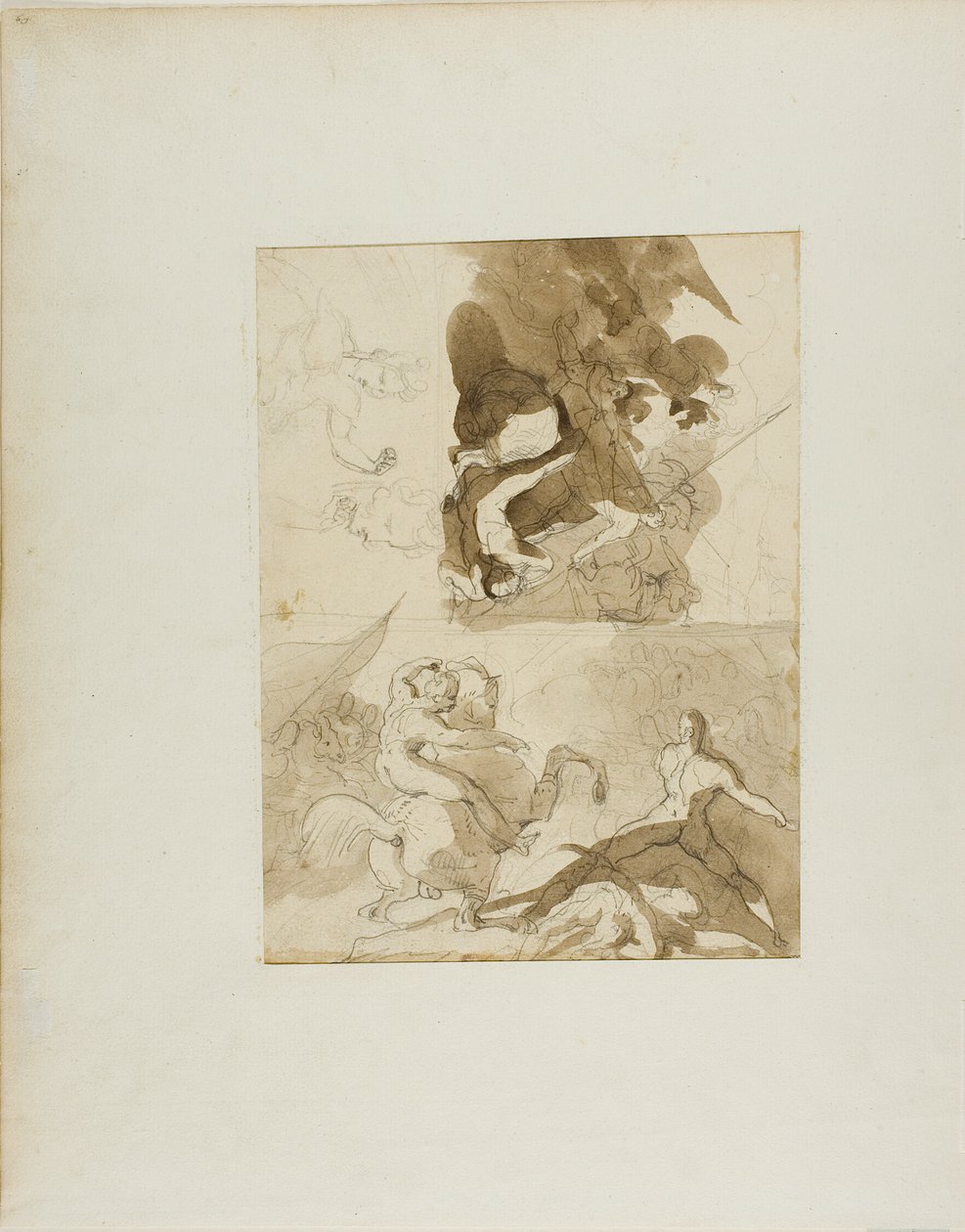 Vázlatok egy lovassági csatához alkotó: Jean Louis André Théodore Géricault