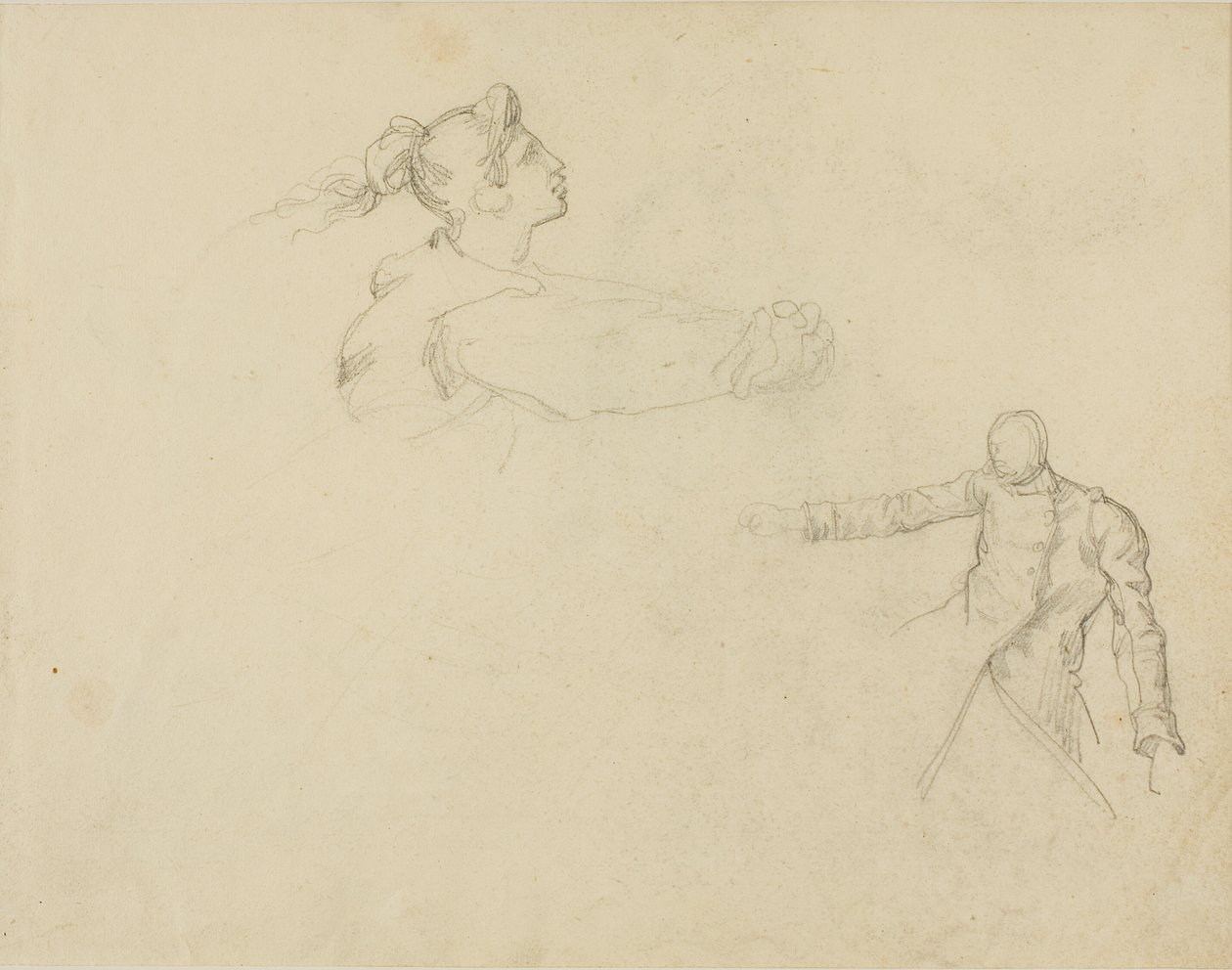Egy nő és egy katona tanulmányai alkotó: Jean Louis André Théodore Géricault