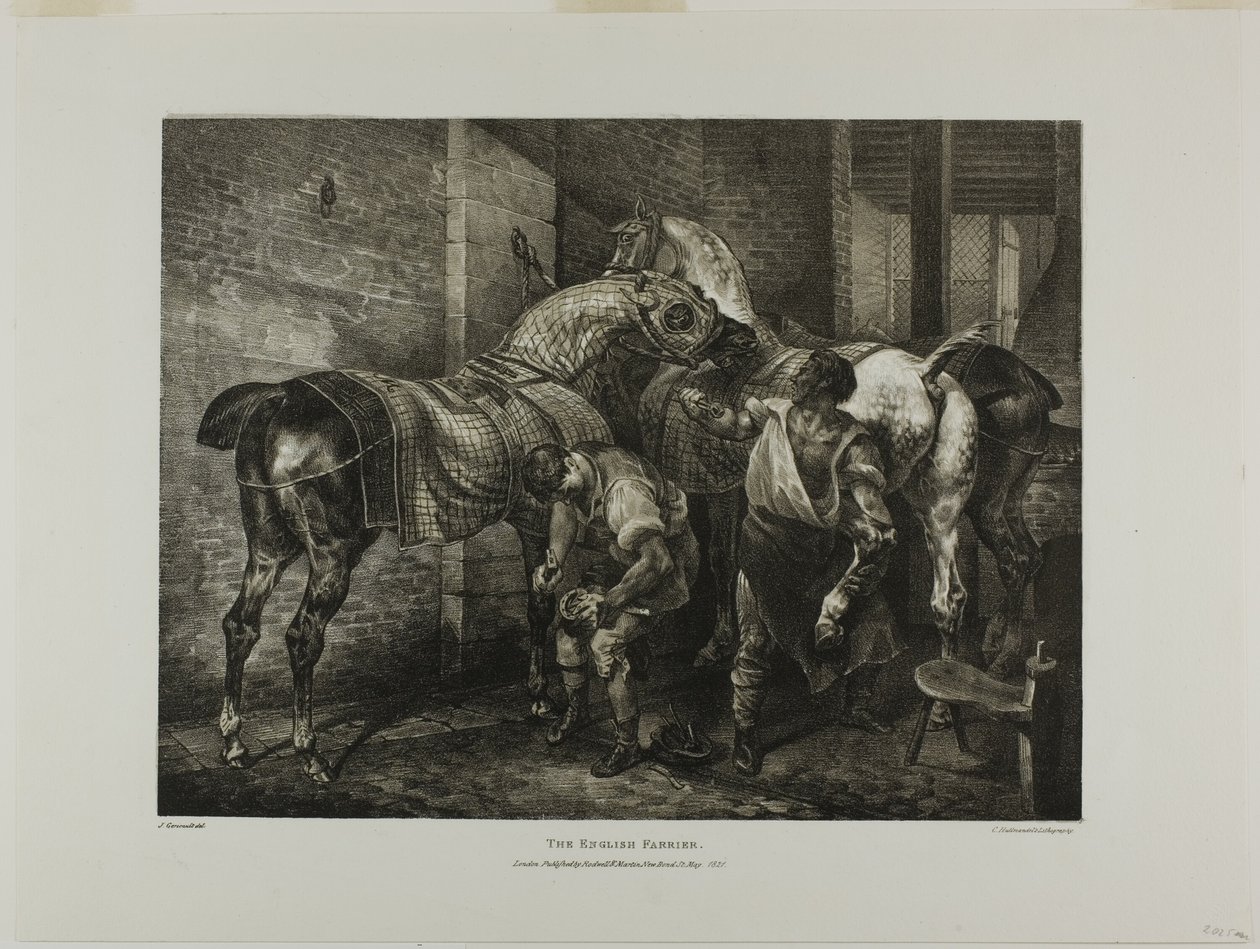 Az angol kovács, 10. lemez a különböző témákból, életből és kőből rajzolva (Az angol szvit) alkotó: Jean Louis André Théodore Géricault