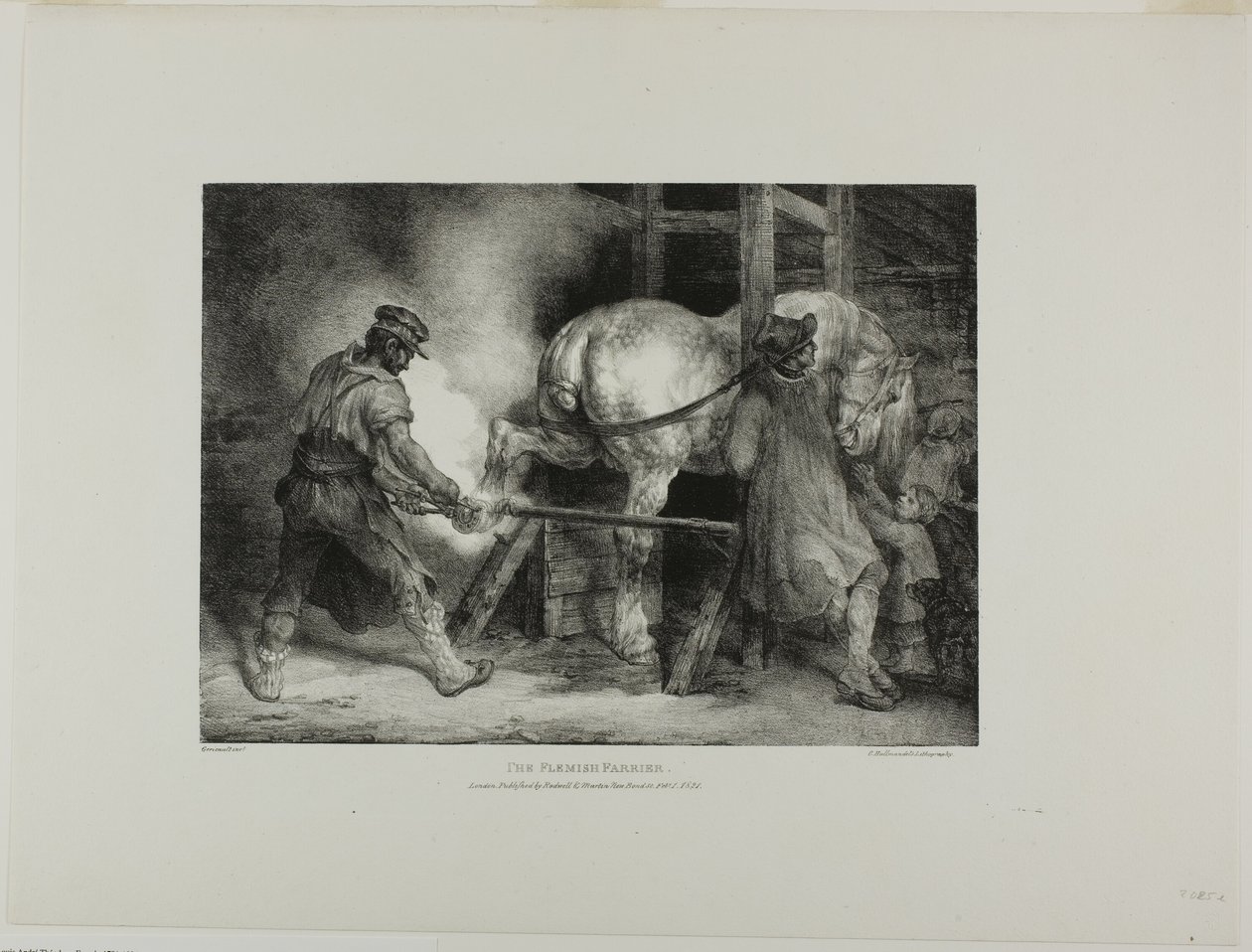 A flamand kovács, 4. tábla az Életből és kőből rajzolt különböző témákból (The English Suite) alkotó: Jean Louis André Théodore Géricault