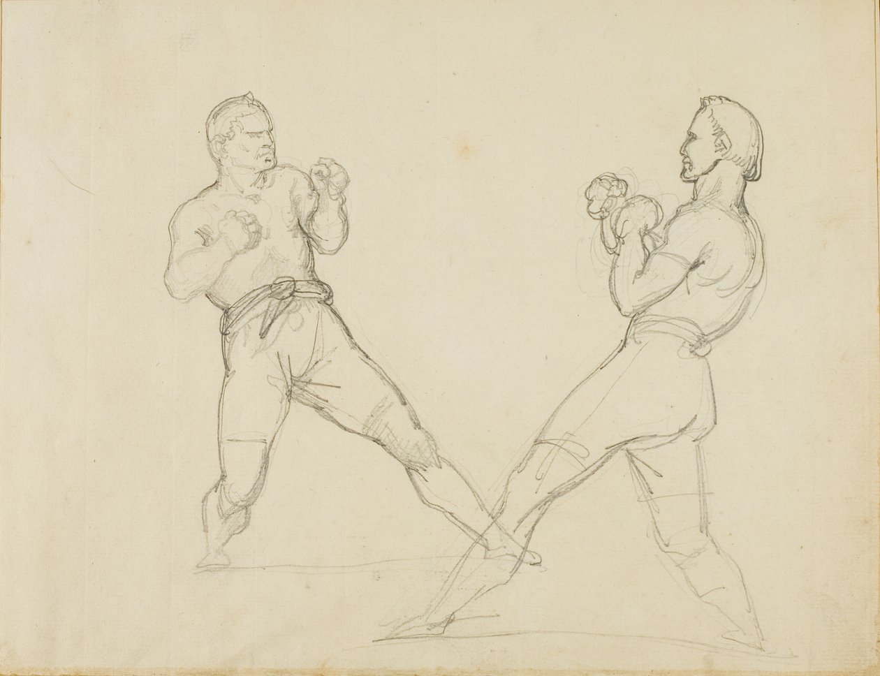 Két bokszoló spárgázik alkotó: Jean Louis André Théodore Géricault