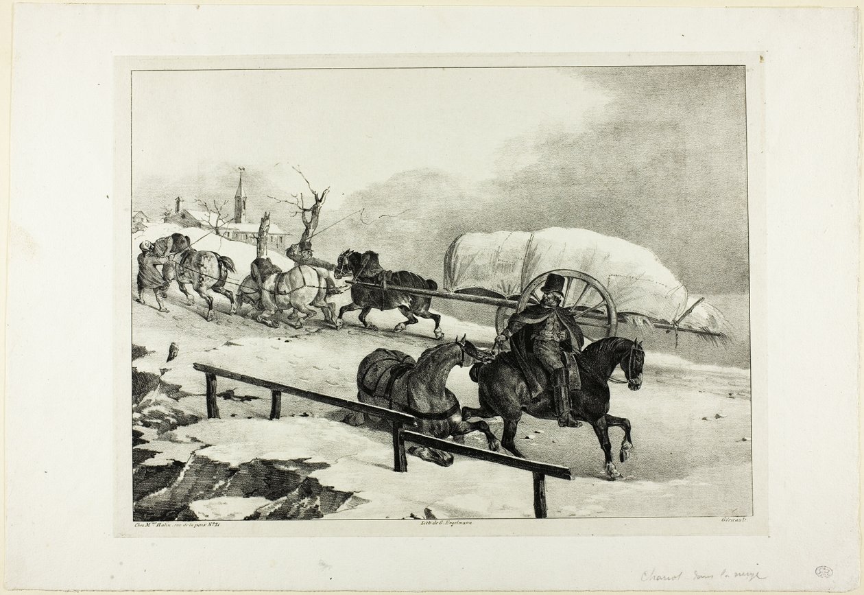 Szekér emelkedik a lejtőn alkotó: Jean Louis André Théodore Géricault