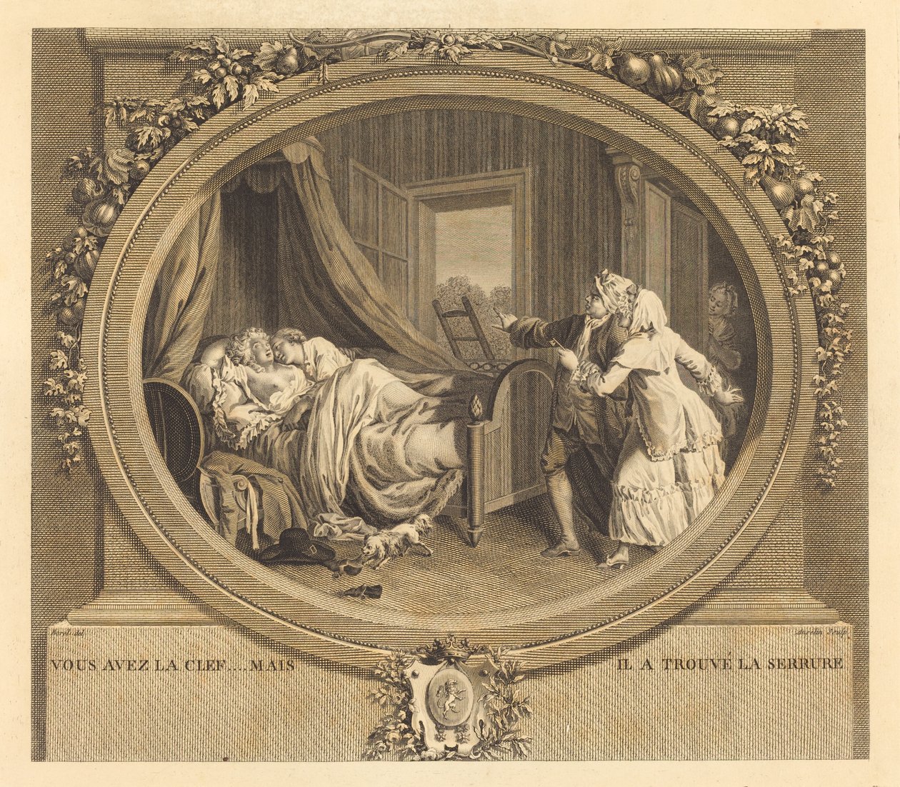 Nálad van a kulcs, de ő megtalálta a zárat alkotó: Jean Louis Anselin after Antoine Borel