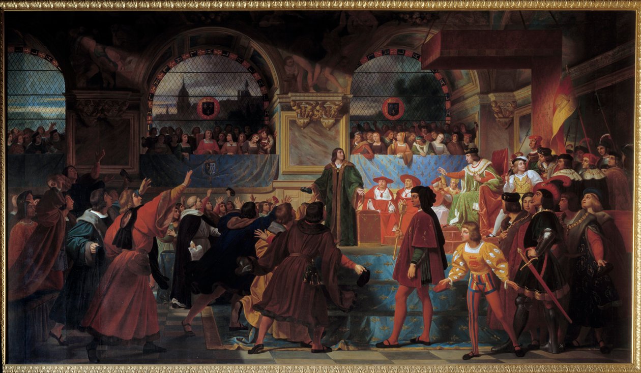 XII. Lajos király 1506. május 14-én Tours állam generálisa népatyává nyilvánította. Ezt a címet azért kapta, mert csökkentette a közemberek által fizetett adót. Jean Louis Bezard (1799-1861) festménye alkotó: Jean Louis Bezard