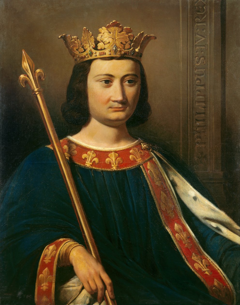 IV. Bél Fülöp (1268-1314), francia király portréja. Jean-Louis Bezard (1799-1881) festménye. alkotó: Jean Louis Bezard