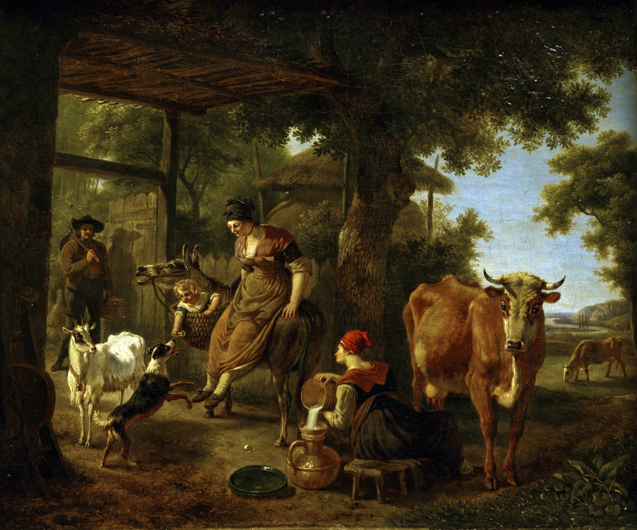 A farmon. Jelenet a vidéki életből Demarne, Jean-Louis (Jean Louis de Marne ou de Marnette) (kb. 1752-1829) életéből. Olaj, vászon, 18. század második fele, Állami A. Radishchev Művészeti Múzeum, Szaratov alkotó: Jean Louis Demarne