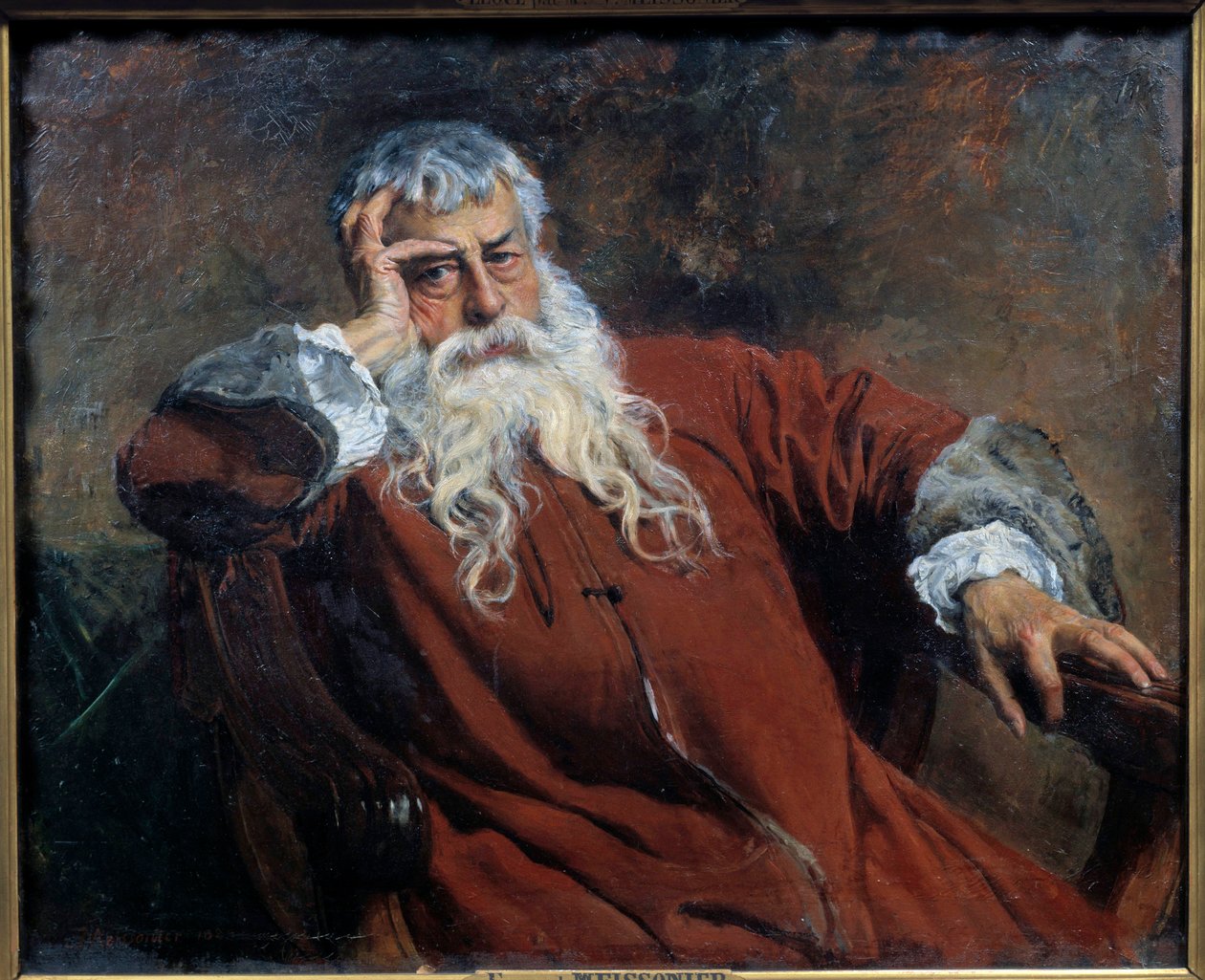 Ernest Meissonier (1815-1891) önarcképfestménye 1890 V. 0,52x0,61 m Párizs, Muse d