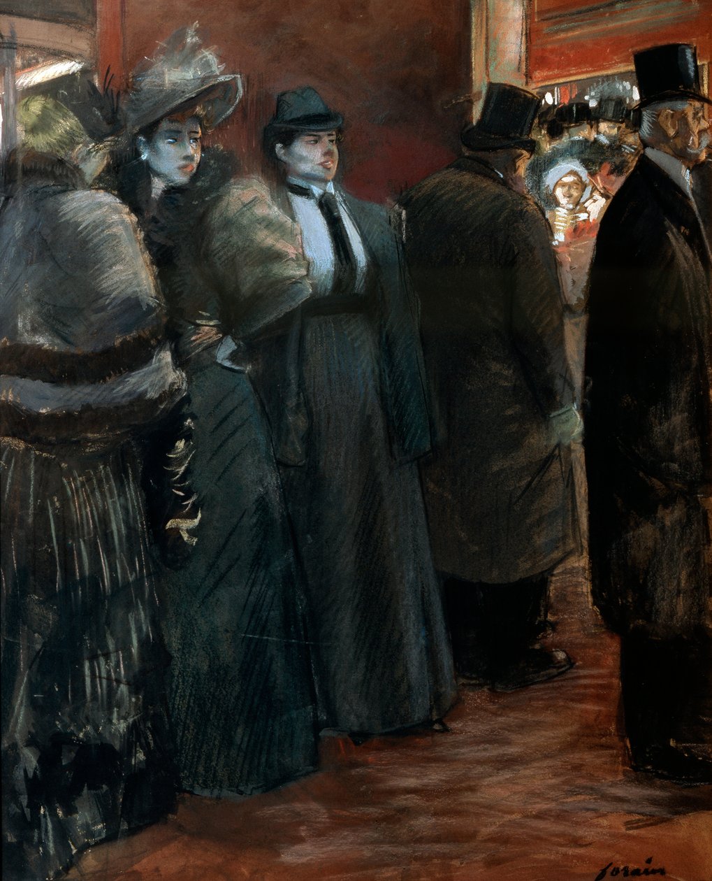 Színházi előcsarnok, a 19. század végén vagy a 20. század elején. alkotó: Jean Louis Forain