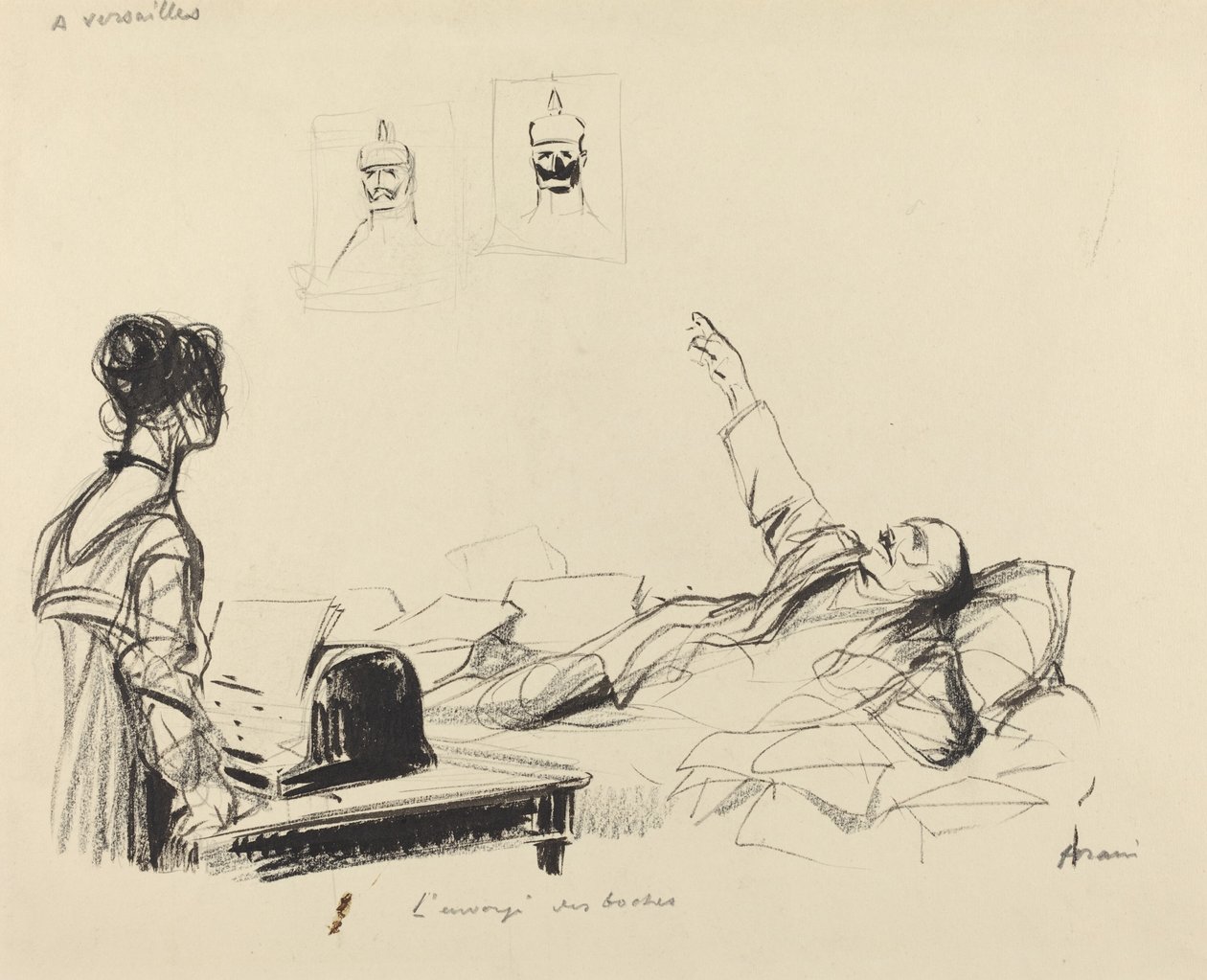 Versailles-ban. A bocsok feladója alkotó: Jean Louis Forain
