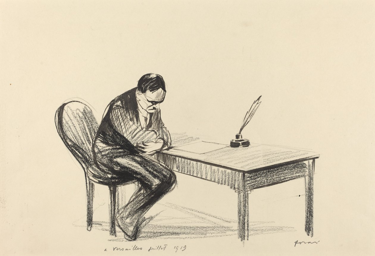Versailles-ban 1919 júliusában alkotó: Jean Louis Forain