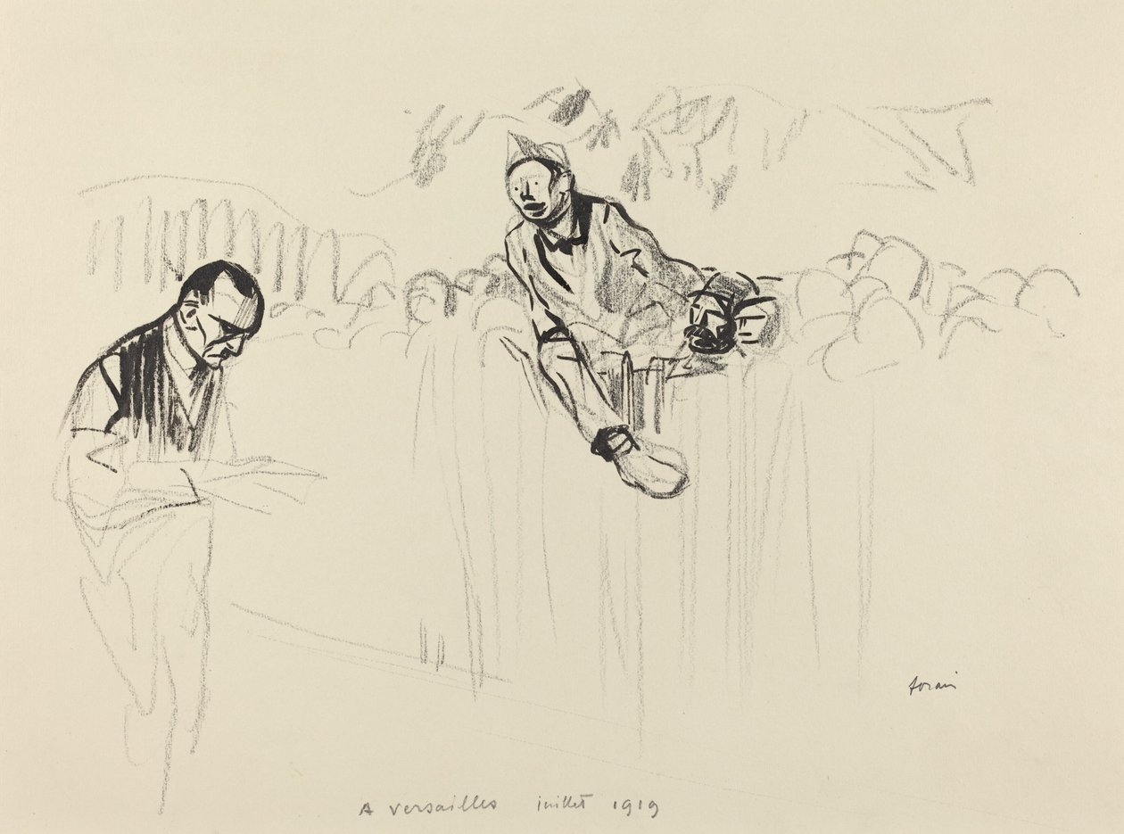 Versailles-ban 1919 júliusában, valószínűleg 1919-ben. alkotó: Jean Louis Forain