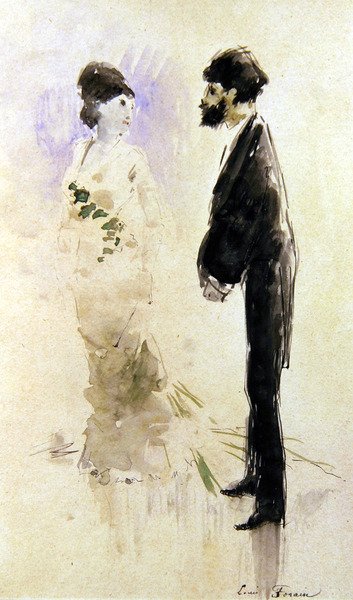 A félelemtől elnémult szerető (akvarell) alkotó: Jean Louis Forain