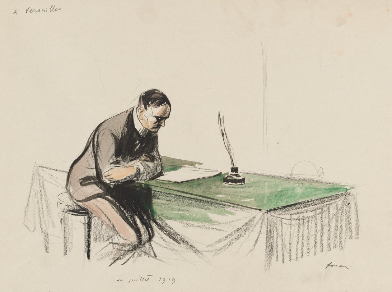 Versailles-ban, 1919 júliusában alkotó: Jean Louis Forain