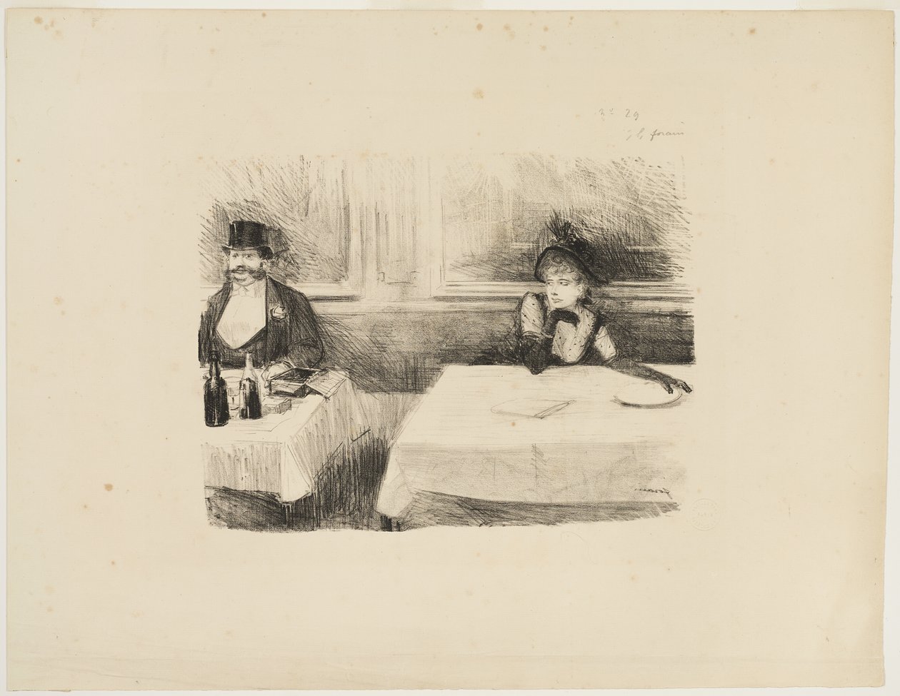 Az étteremnél alkotó: Jean Louis Forain