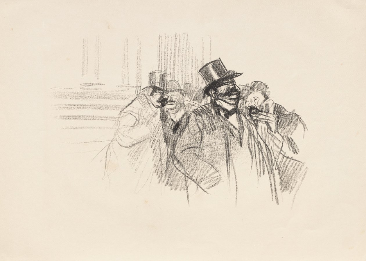 A tőzsdén, 1900 körül (litográfia) alkotó: Jean Louis Forain